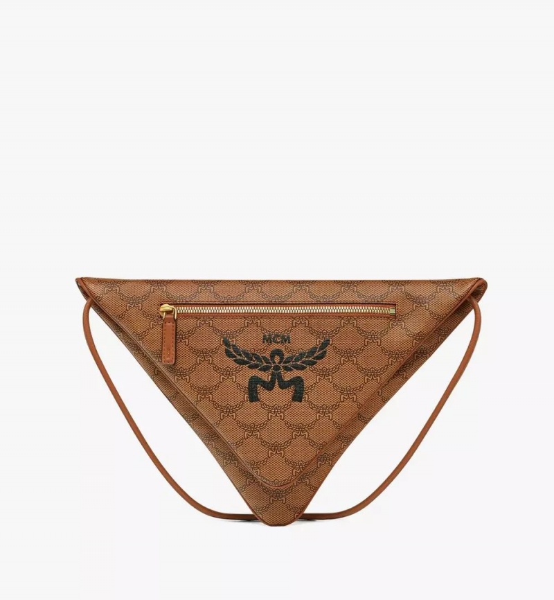 Crossbody Kabelka MCM Worldwide Himmel Triangle Pouch in Lauretos Hnede | 675021-VQE