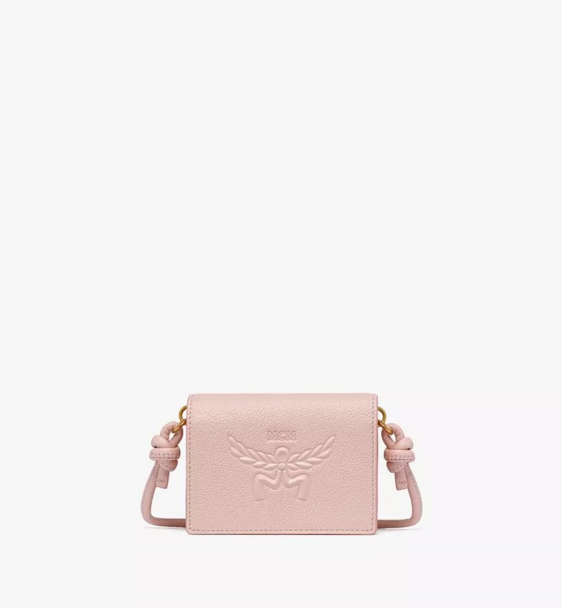 Crossbody Kabelka MCM Worldwide Himmel in Embossed Logo Kozene Ruzove | 074823-FRT
