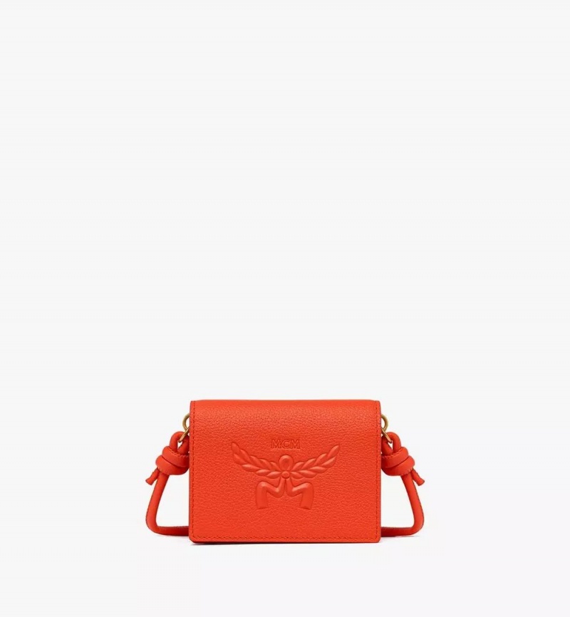 Crossbody Kabelka MCM Worldwide Himmel in Embossed Logo Kozene Oranžové | 795204-QNR