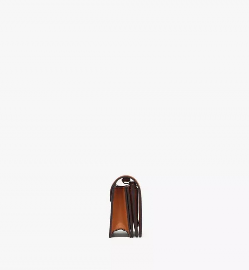 Crossbody Kabelka MCM Worldwide Himmel in Embossed Logo Kozene Hnede | 536190-IOE