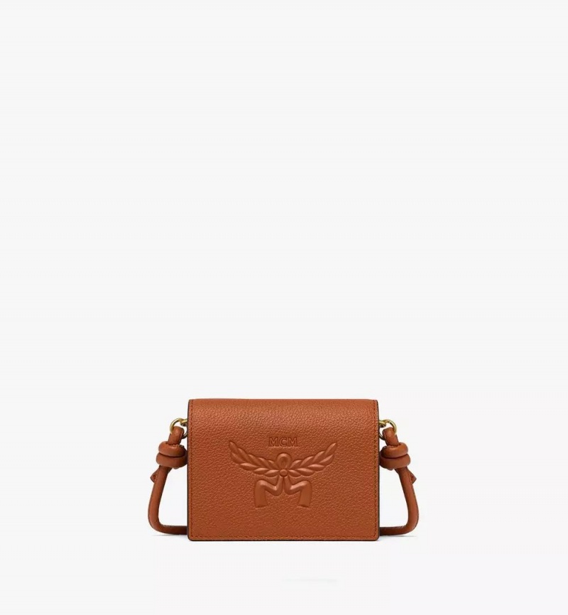Crossbody Kabelka MCM Worldwide Himmel in Embossed Logo Kozene Hnede | 536190-IOE