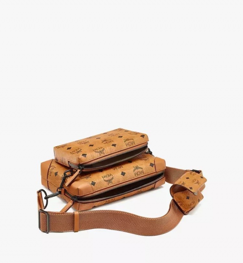 Crossbody Kabelka MCM Worldwide Klassik Multifunkčný in Visetos Hnede | 486907-CHQ