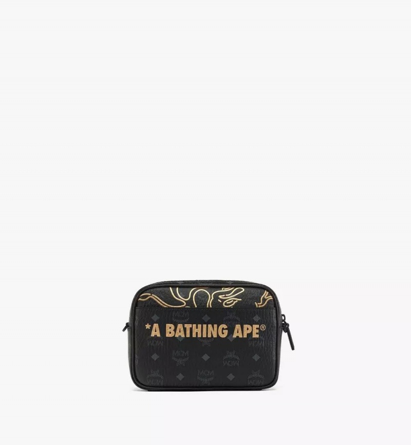 Crossbody Kabelka MCM Worldwide MCM x BAPE Aren in Visetos Čierne | 052689-XOJ