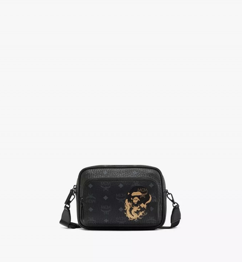 Crossbody Kabelka MCM Worldwide MCM x BAPE Aren in Visetos Čierne | 052689-XOJ