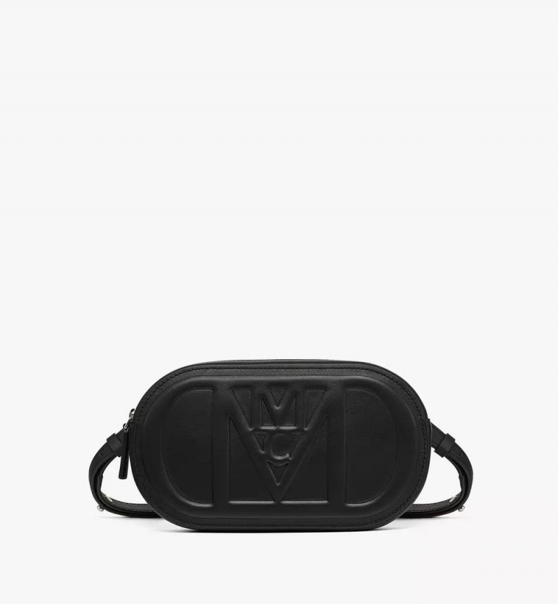 Crossbody Kabelka MCM Worldwide Mode Travia Pouch in Spanish Nappa Kozene Čierne | 162584-MPX