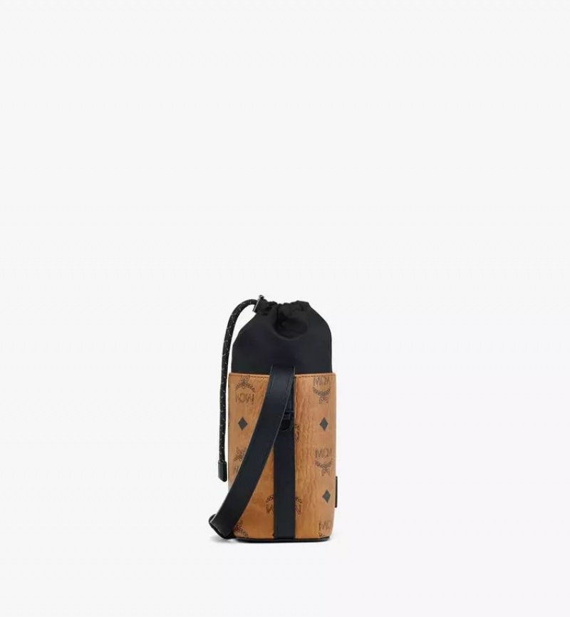 Crossbody Kabelka MCM Worldwide Ottomar Bottle in Visetos Hnede | 915643-VRI
