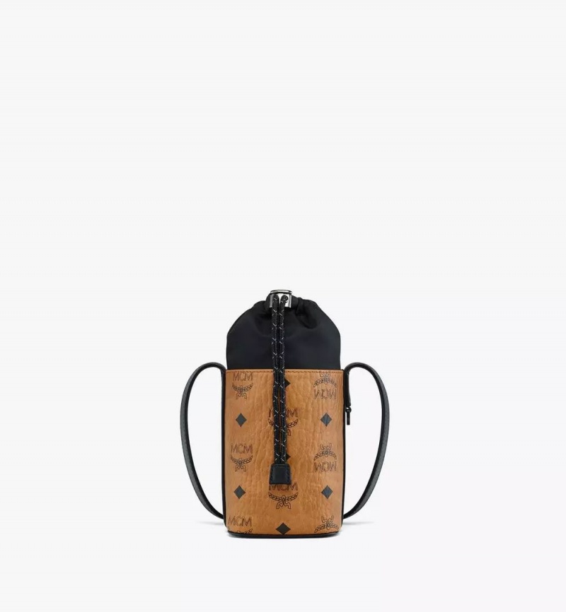 Crossbody Kabelka MCM Worldwide Ottomar Bottle in Visetos Hnede | 915643-VRI