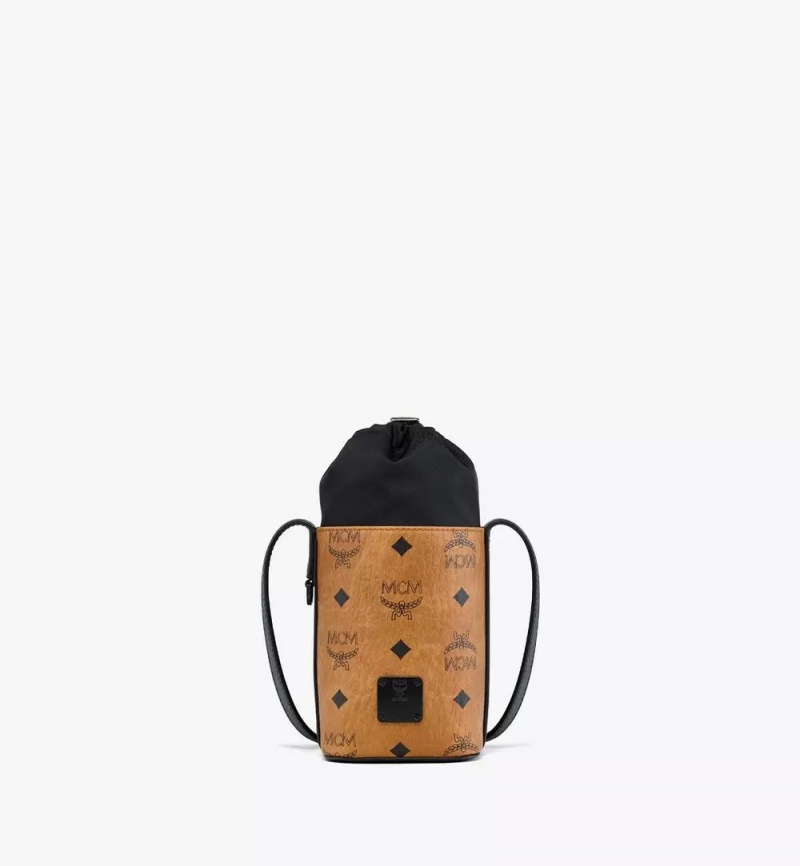 Crossbody Kabelka MCM Worldwide Ottomar Bottle in Visetos Hnede | 915643-VRI