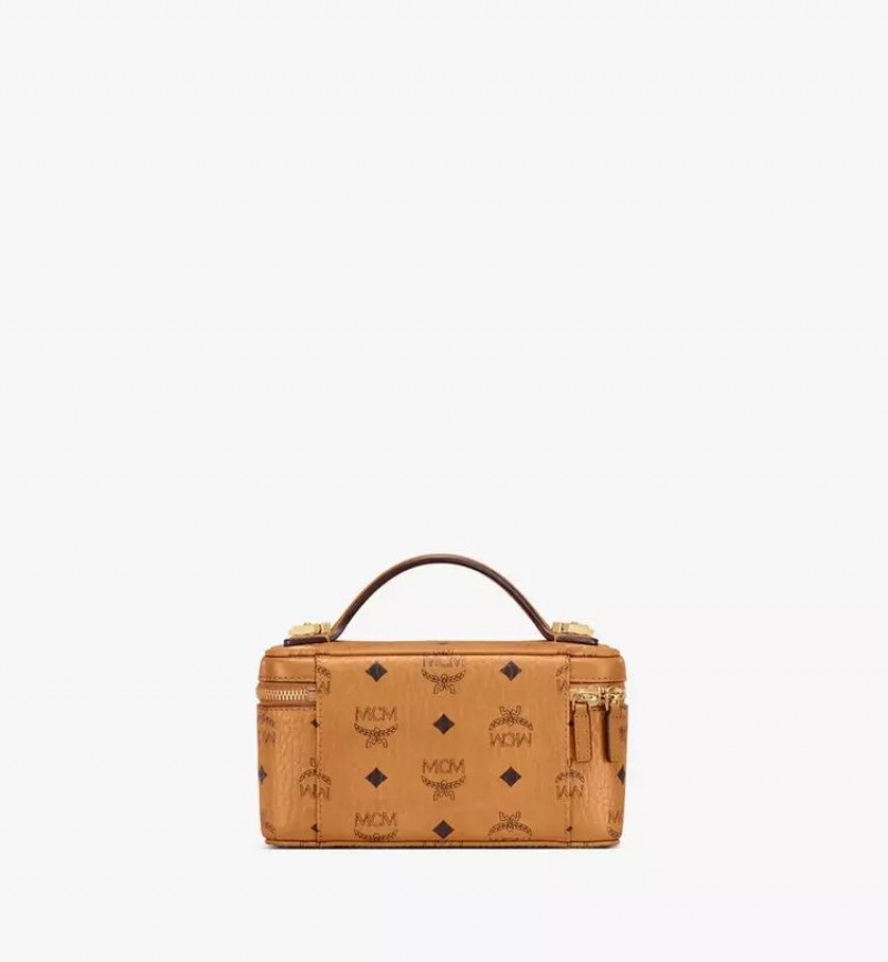 Crossbody Kabelka MCM Worldwide Rockstar Vanity in Visetos Original Hnede | 276954-YTB