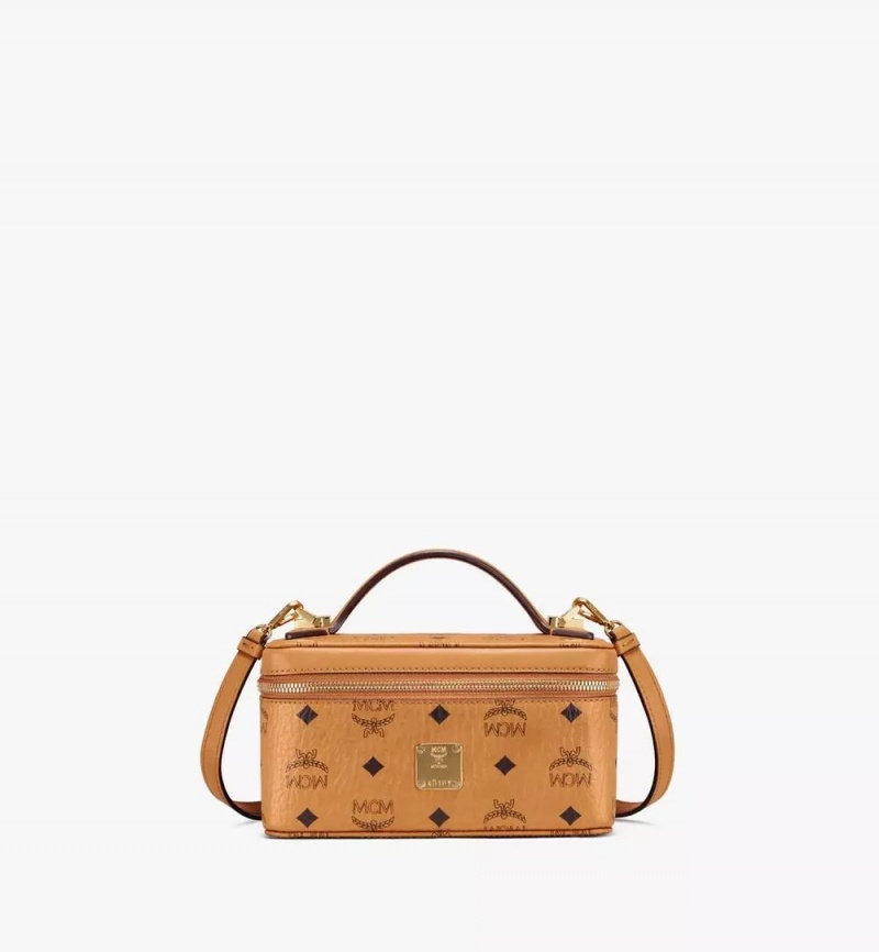 Crossbody Kabelka MCM Worldwide Rockstar Vanity in Visetos Original Hnede | 276954-YTB