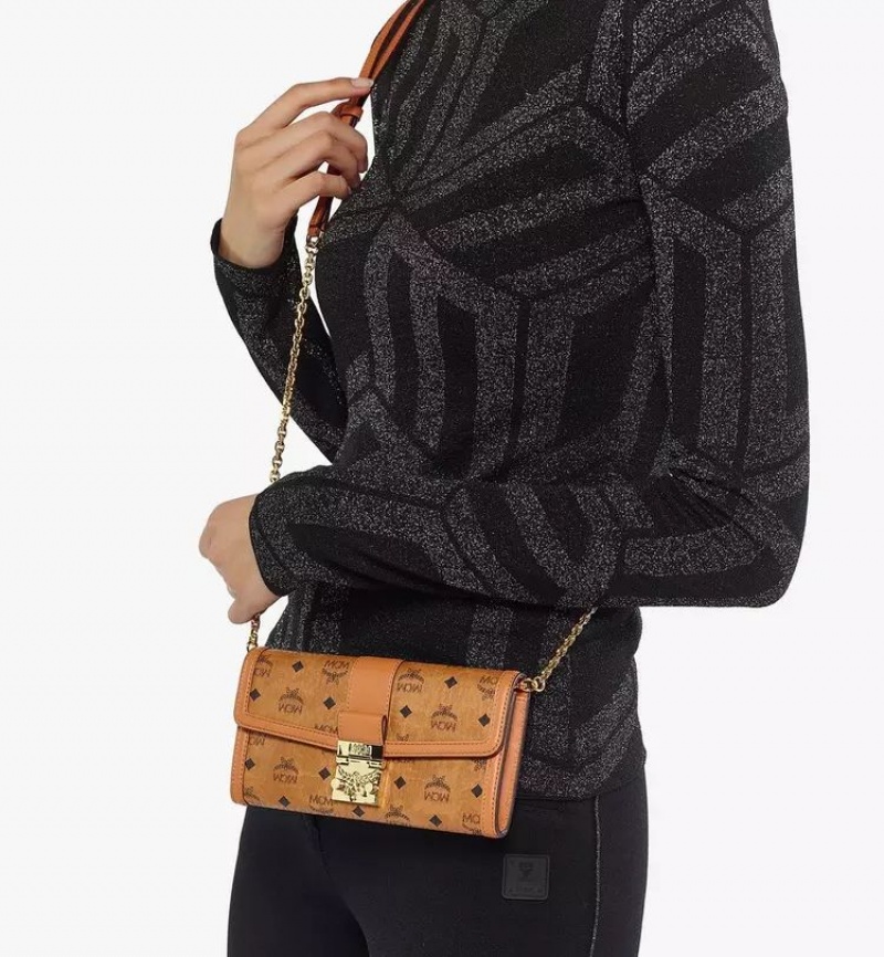 Crossbody Kabelka MCM Worldwide Tracy Chain in Visetos Hnede | 971368-CIU