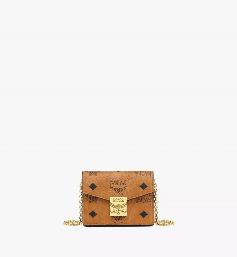 Crossbody Kabelka MCM Worldwide Tracy Chain in Visetos Hnede | 137640-MHP