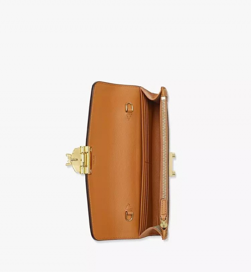 Crossbody Kabelka MCM Worldwide Tracy Chain in Kozene Visetos Mix Hnede | 583401-HKX