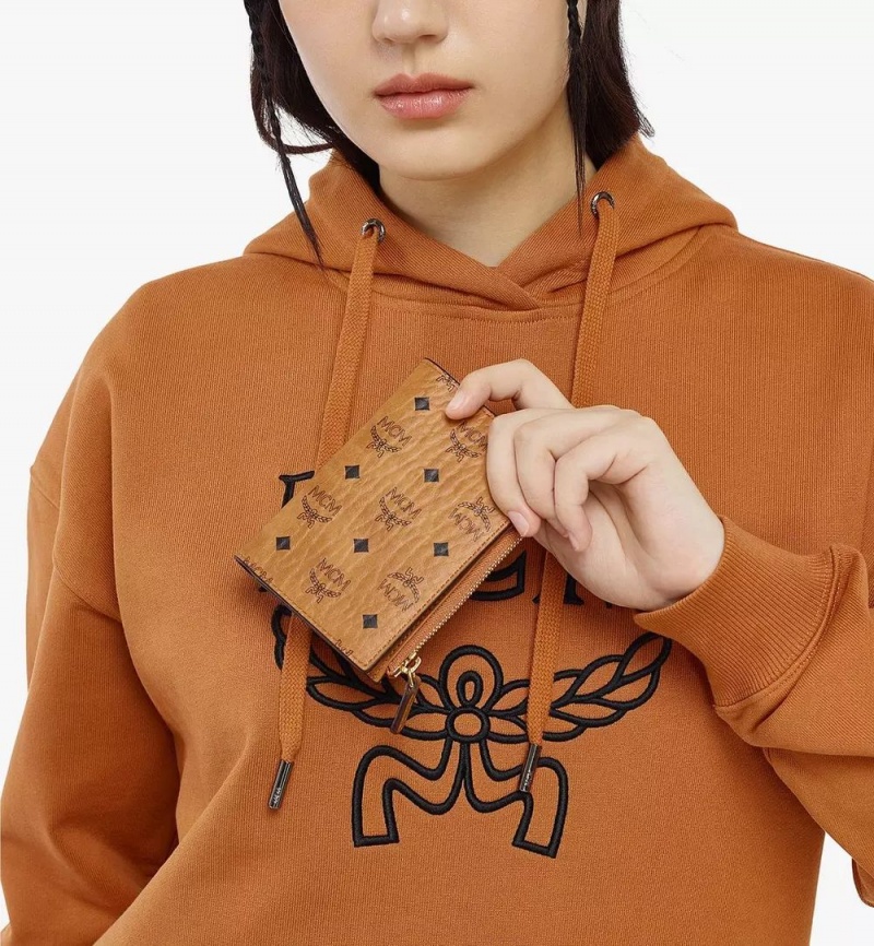 Dvojdielna Peňaženka MCM Worldwide Zip in Visetos Original Hnede | 730968-PCA