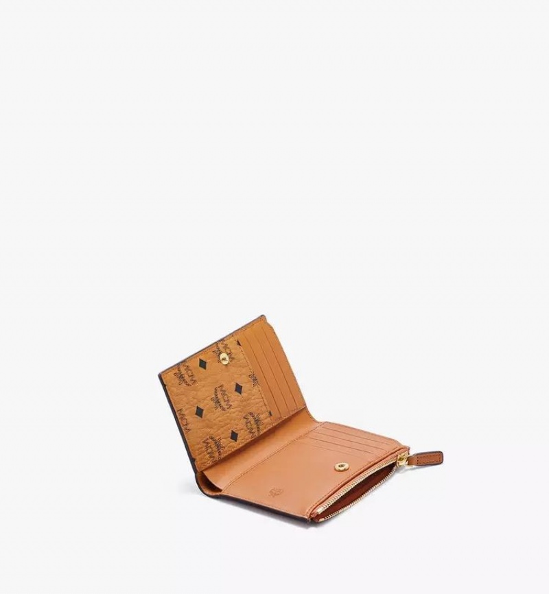 Dvojdielna Peňaženka MCM Worldwide Zip in Visetos Original Hnede | 730968-PCA