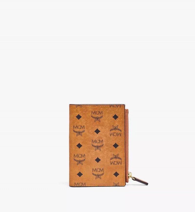 Dvojdielna Peňaženka MCM Worldwide Zip in Visetos Original Hnede | 730968-PCA