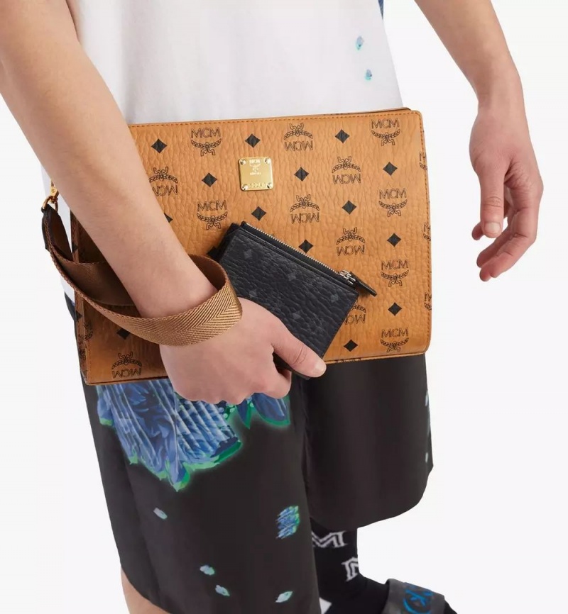 Dvojdielna Peňaženka MCM Worldwide Zip in Visetos Original Čierne | 213849-XGI