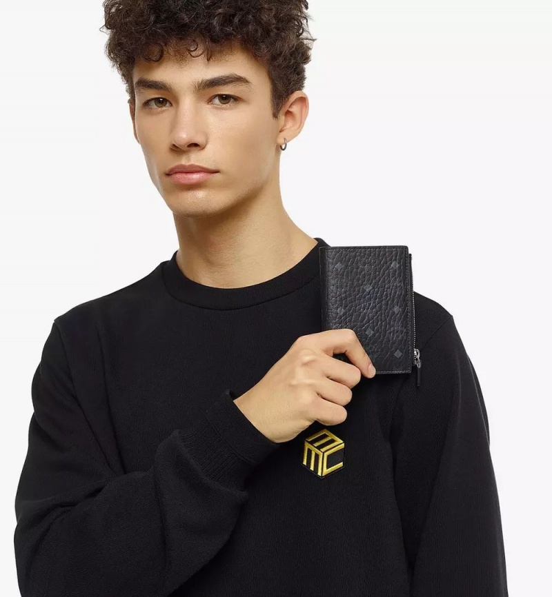 Dvojdielna Peňaženka MCM Worldwide Zip in Visetos Original Čierne | 213849-XGI