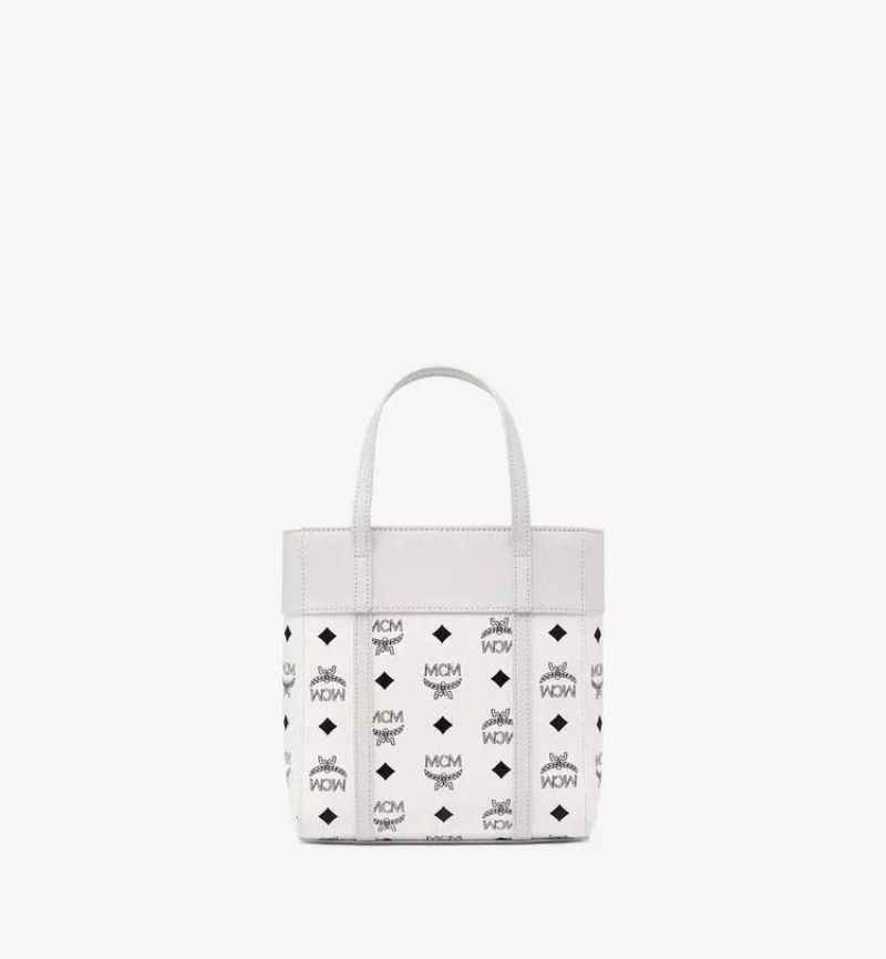 Kabelka MCM Worldwide Aren-Zip in Visetos Kozene Mix Biele | 376842-LBU