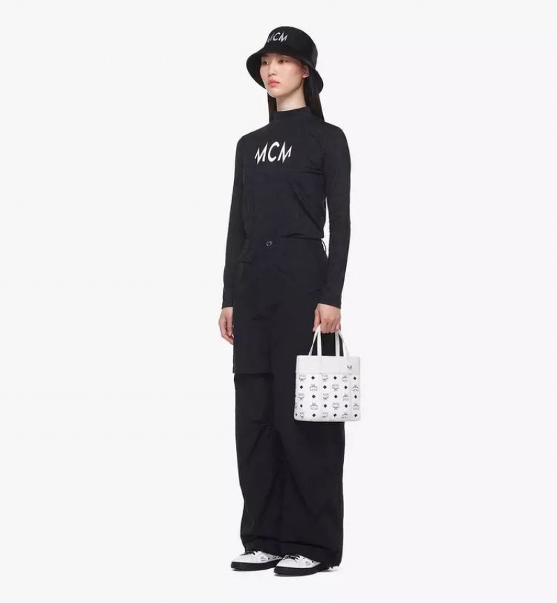 Kabelka MCM Worldwide Aren-Zip in Visetos Kozene Mix Biele | 376842-LBU