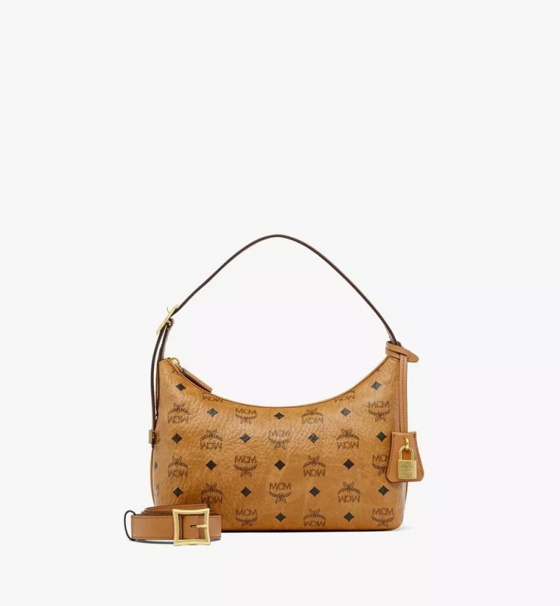 Kabelka MCM Worldwide Aren Hobo in Visetos Hnede | 329501-BQD