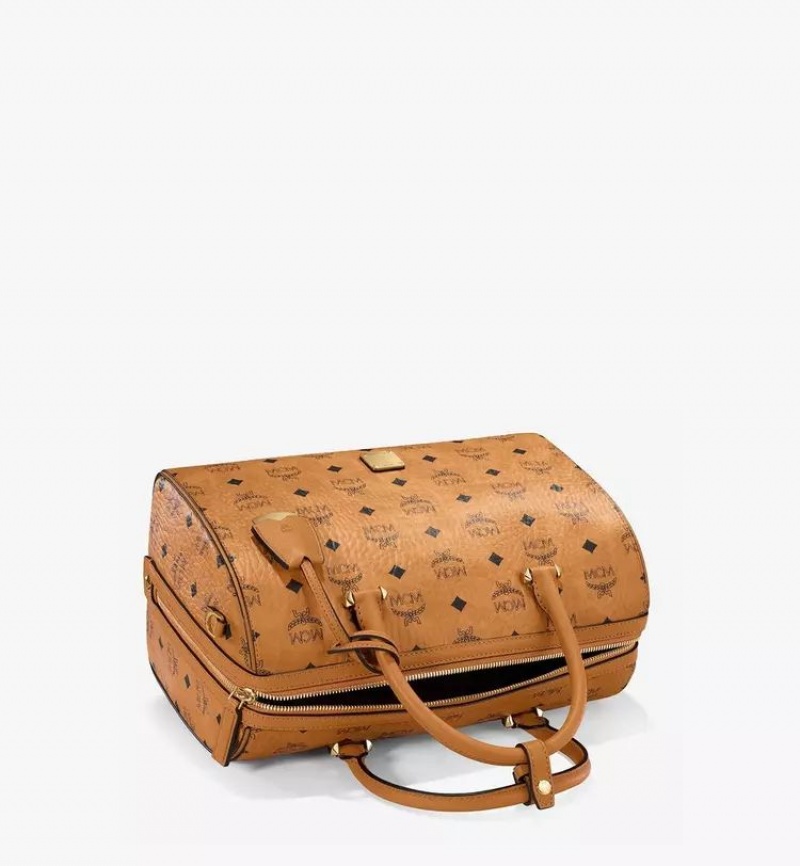 Kabelka MCM Worldwide Boston in Visetos Original Hnede | 201436-TGR