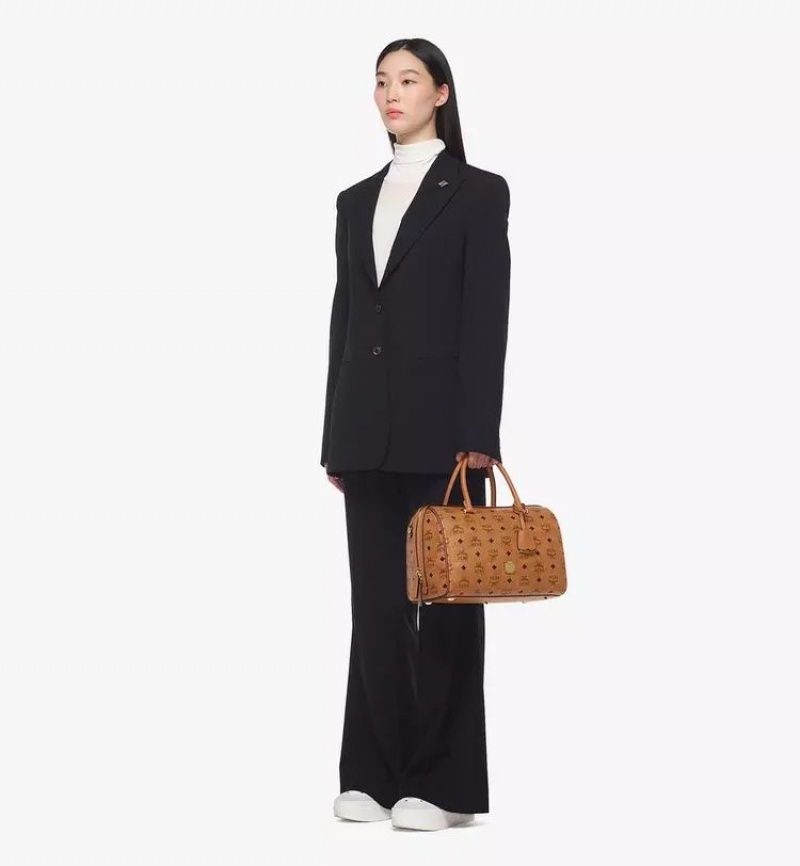 Kabelka MCM Worldwide Boston in Visetos Original Hnede | 201436-TGR