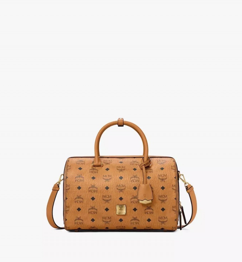 Kabelka MCM Worldwide Boston in Visetos Original Hnede | 201436-TGR