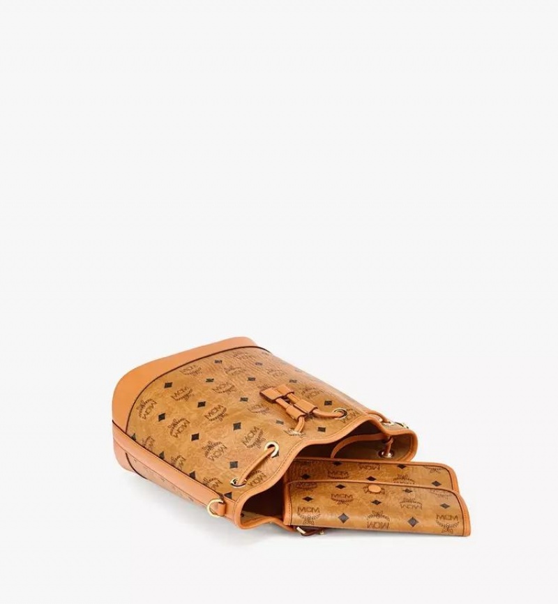 Kabelka MCM Worldwide Dessau Drawstring in Visetos Hnede | 583720-BTG
