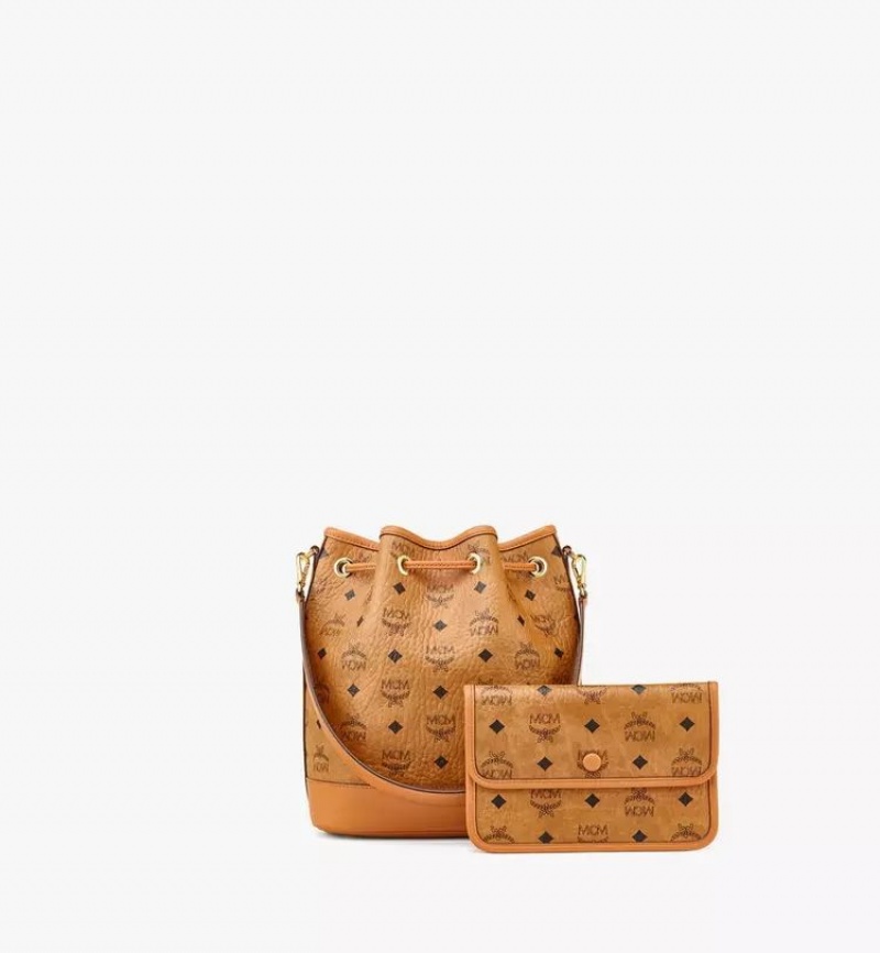 Kabelka MCM Worldwide Dessau Drawstring in Visetos Hnede | 583720-BTG