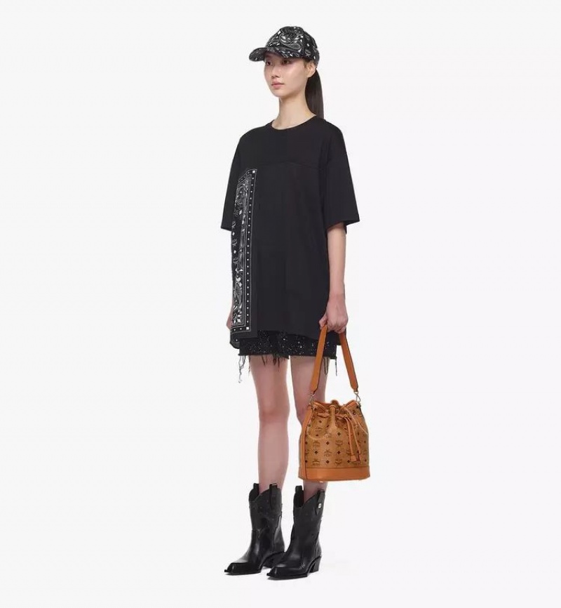 Kabelka MCM Worldwide Dessau Drawstring in Visetos Hnede | 583720-BTG