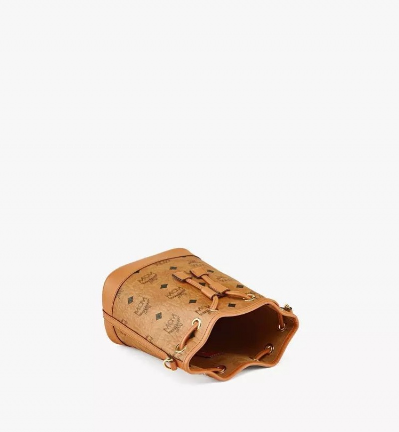 Kabelka MCM Worldwide Dessau Drawstring in Visetos Hnede | 580361-PHY