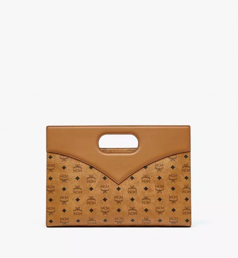Kabelka MCM Worldwide Diamond in Visetos Kozene Mix Hnede | 749286-AFD