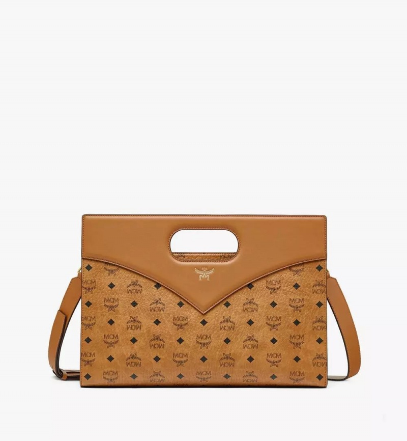 Kabelka MCM Worldwide Diamond in Visetos Kozene Mix Hnede | 749286-AFD