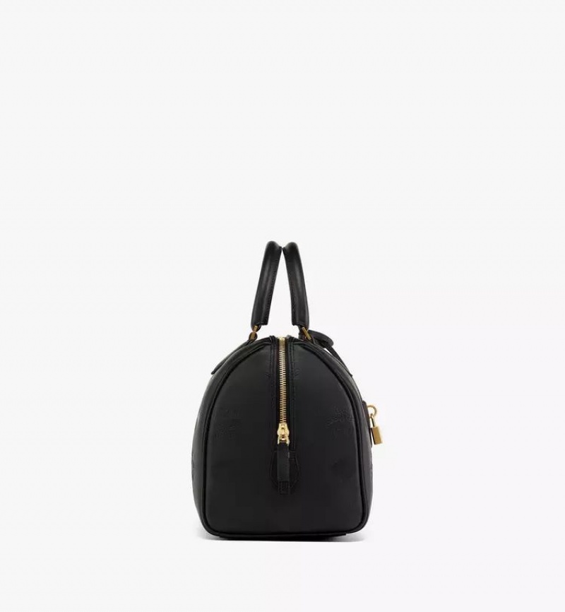 Kabelka MCM Worldwide Ella Boston in Maxi Monogram Kozene Čierne | 179528-YDF