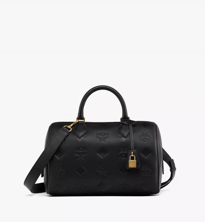 Kabelka MCM Worldwide Ella Boston in Maxi Monogram Kozene Čierne | 179528-YDF