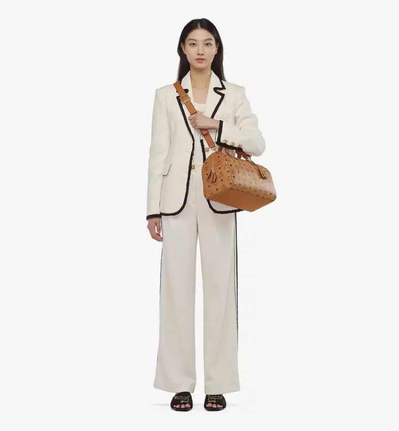 Kabelka MCM Worldwide Ella Boston in Visetos Hnede | 423598-INH