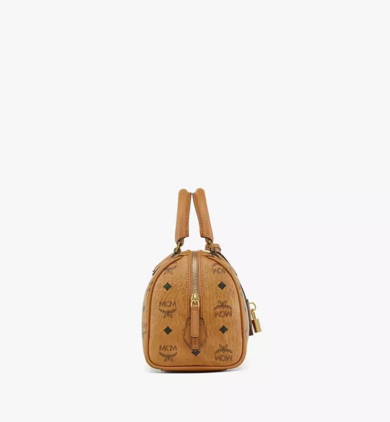 Kabelka MCM Worldwide Ella Boston in Visetos Hnede | 179684-IKQ