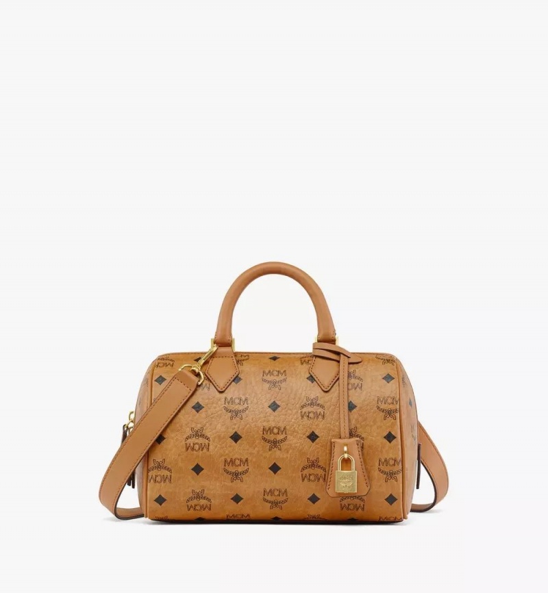 Kabelka MCM Worldwide Ella Boston in Visetos Hnede | 179684-IKQ