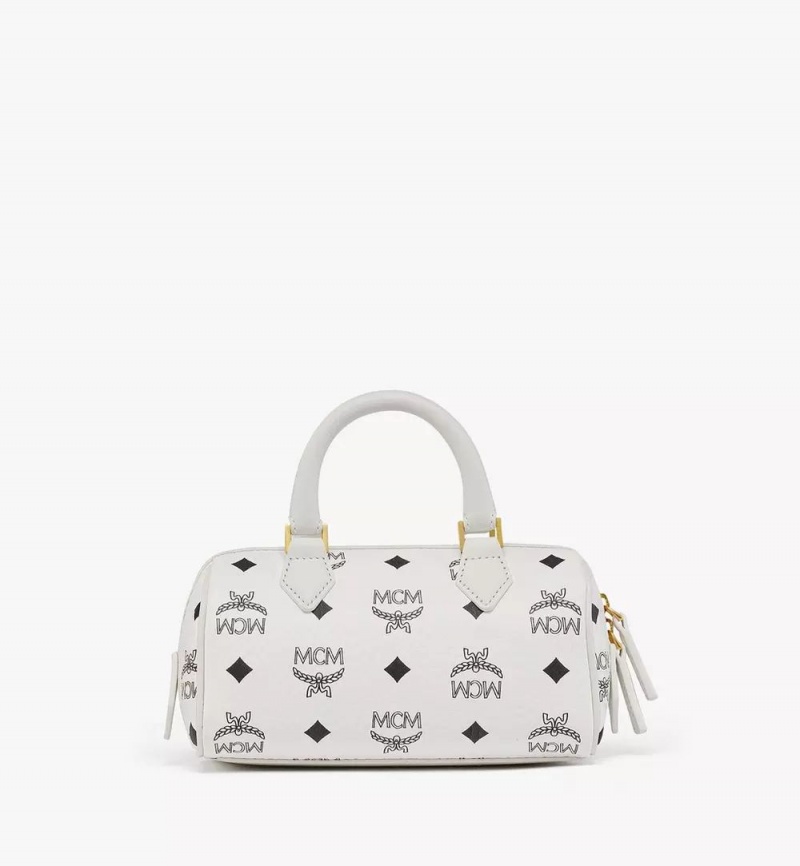 Kabelka MCM Worldwide Ella Boston in Visetos Biele | 476390-LGZ