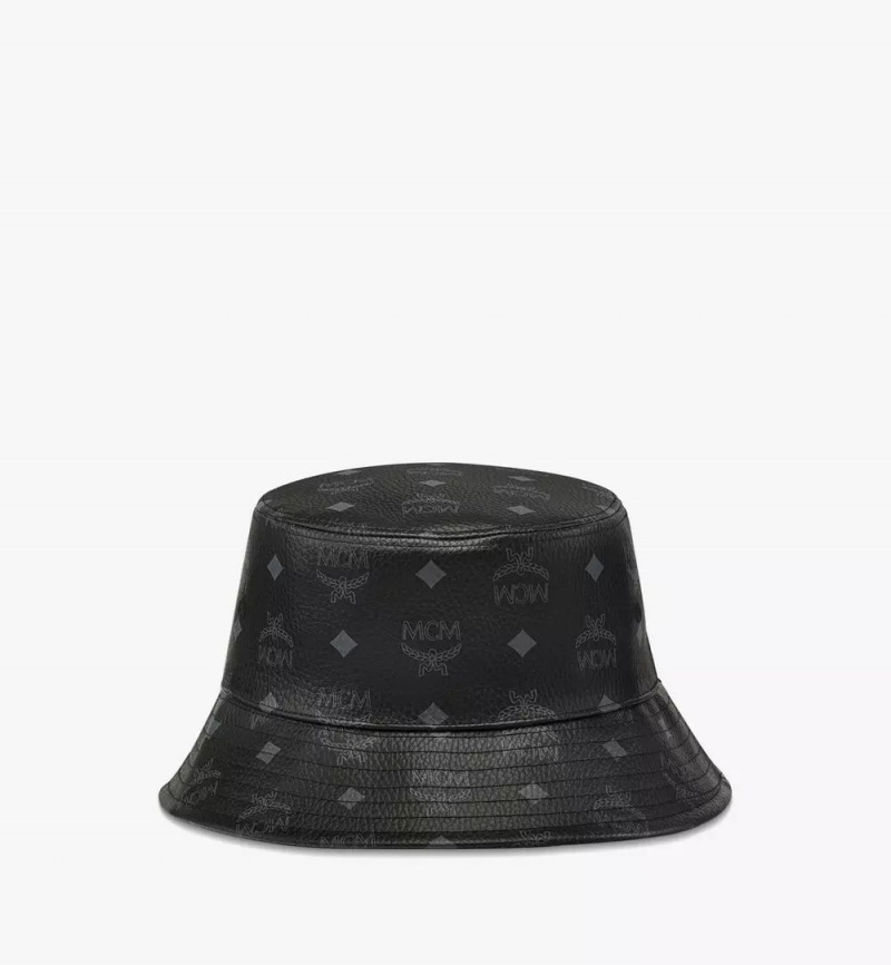 Klobuky MCM Worldwide Bucket in Visetos Damske Čierne | 147832-IKU