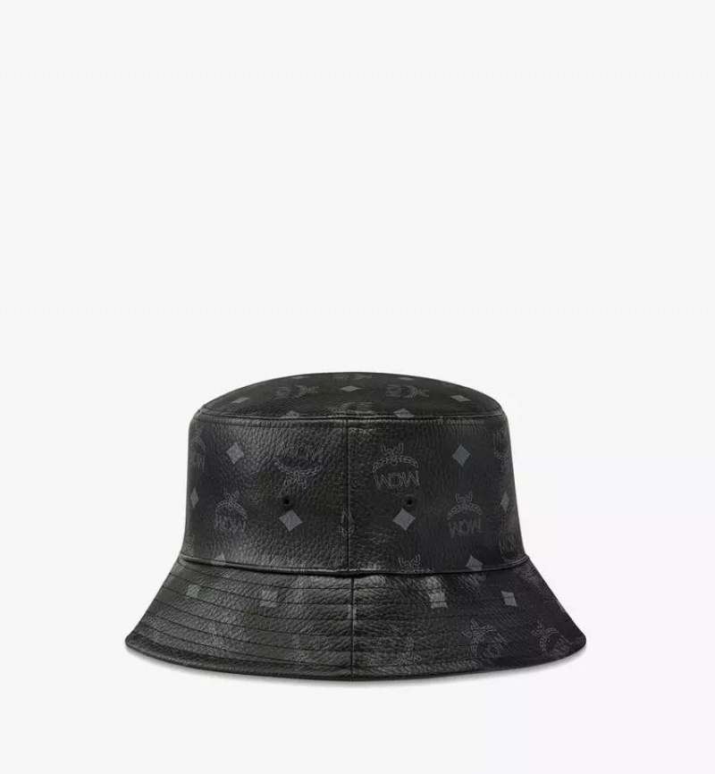 Klobuky MCM Worldwide Bucket in Visetos Panske Čierne | 467029-WKR
