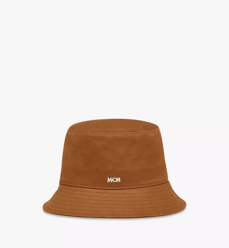 Klobuky MCM Worldwide Essential Logo Bucket in Bavlnene Twill Panske Hnede | 938745-TJW