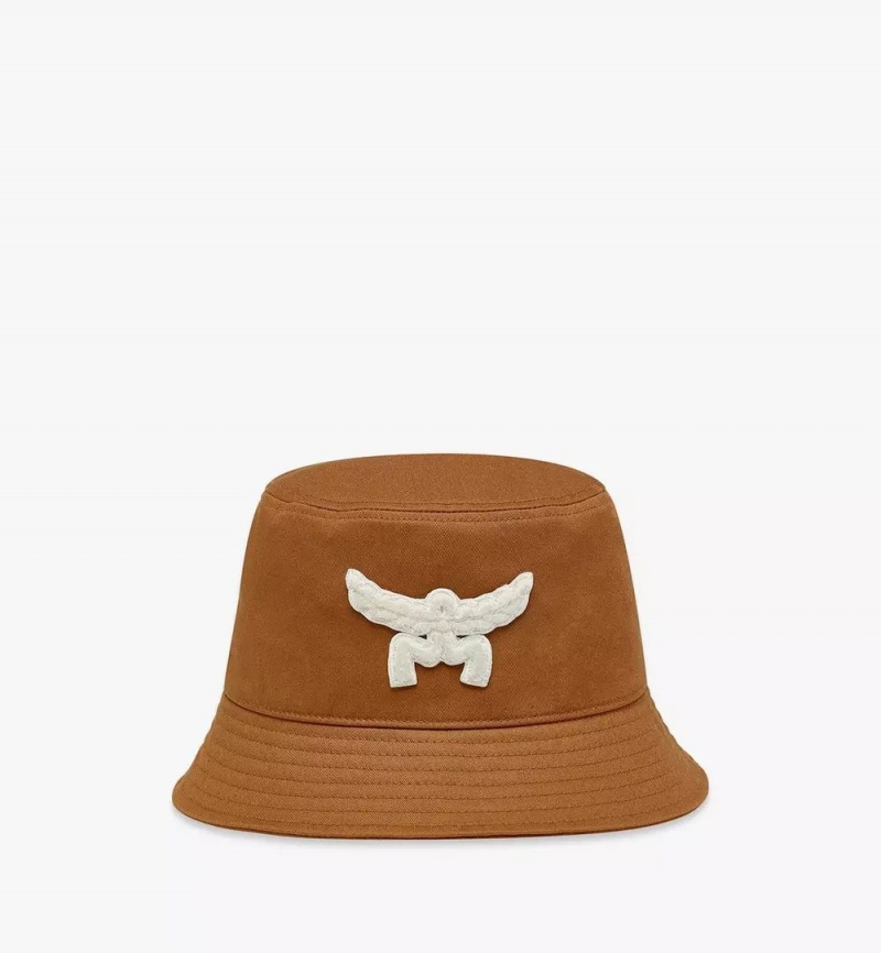 Klobuky MCM Worldwide Essential Logo Bucket in Bavlnene Twill Panske Hnede | 938745-TJW