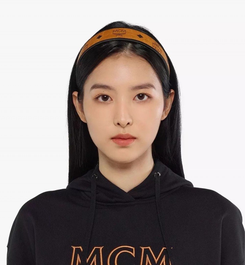 Klobuky MCM Worldwide Headband in Visetos Damske Hnede | 817209-SOF