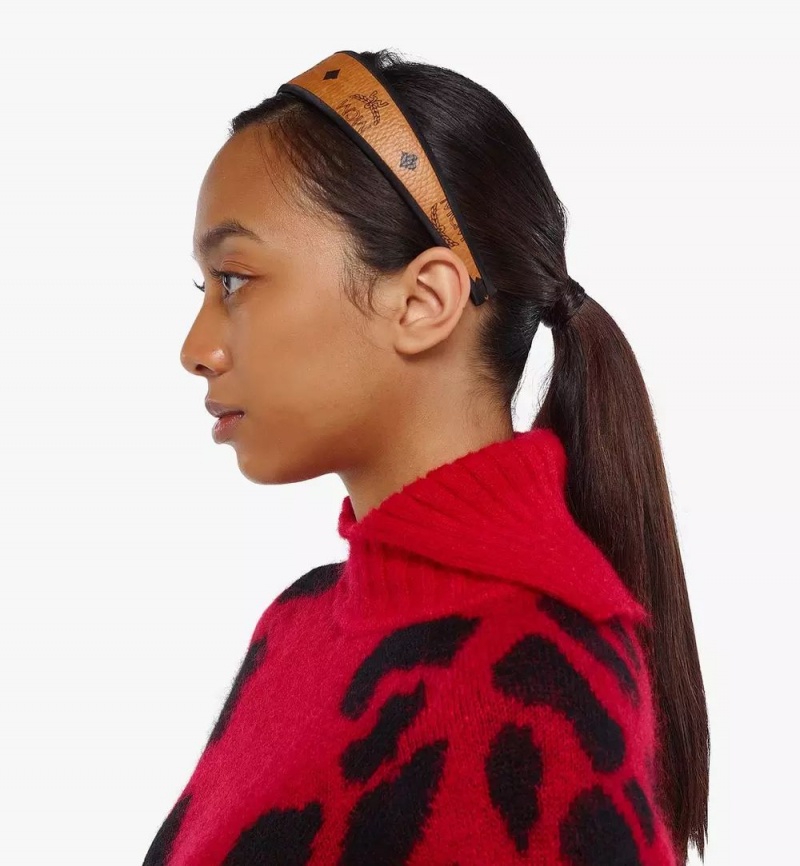 Klobuky MCM Worldwide Headband in Visetos Damske Hnede | 817209-SOF