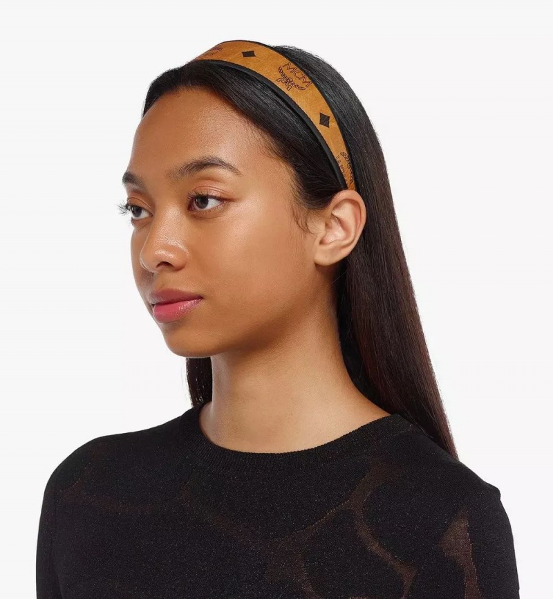 Klobuky MCM Worldwide Headband in Visetos Damske Hnede | 817209-SOF