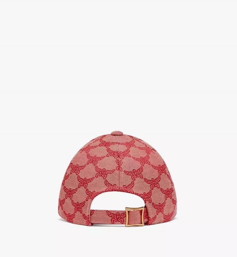 Klobuky MCM Worldwide Heart Logo in Lauretos Jacquard Damske Červené | 489302-IJN