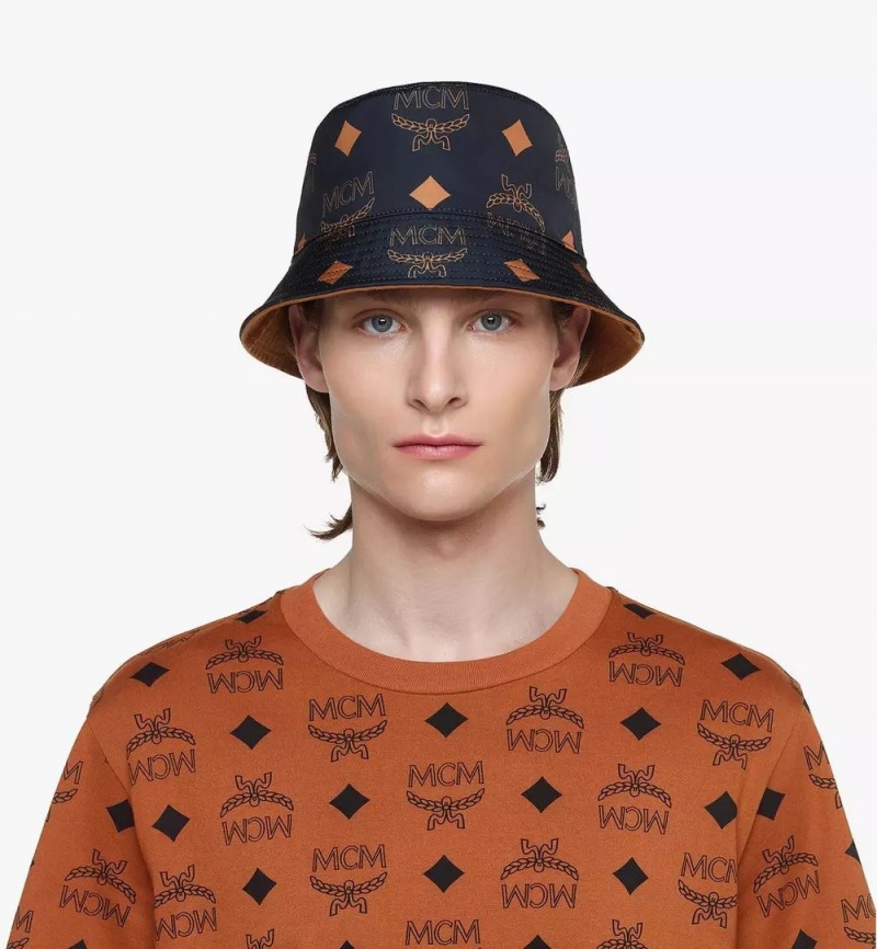 Klobuky MCM Worldwide Reversible Monogram Bucket in Recycled Polyester Damske Hnede | 435690-HFB