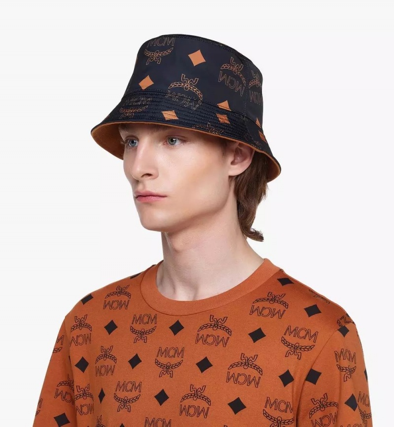 Klobuky MCM Worldwide Reversible Monogram Bucket in Recycled Polyester Damske Hnede | 435690-HFB